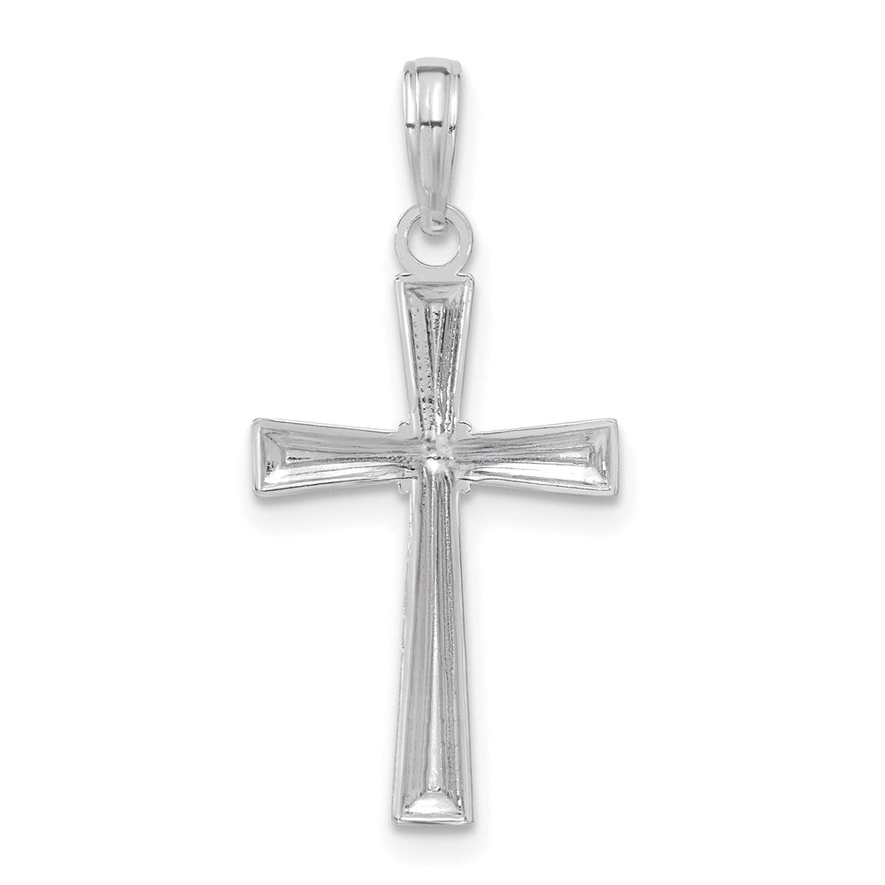 14K White Gold Diamond-cut X Cross Pendant