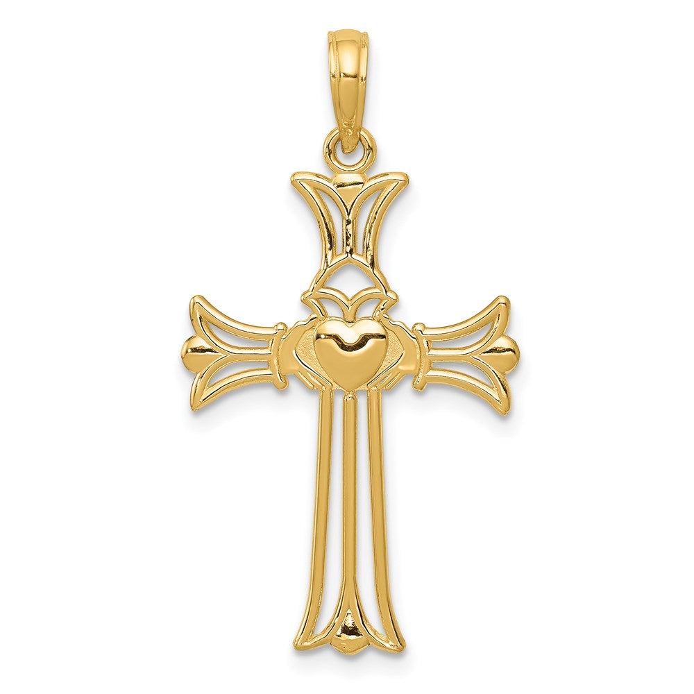 14k Claddagh Cross Pendant