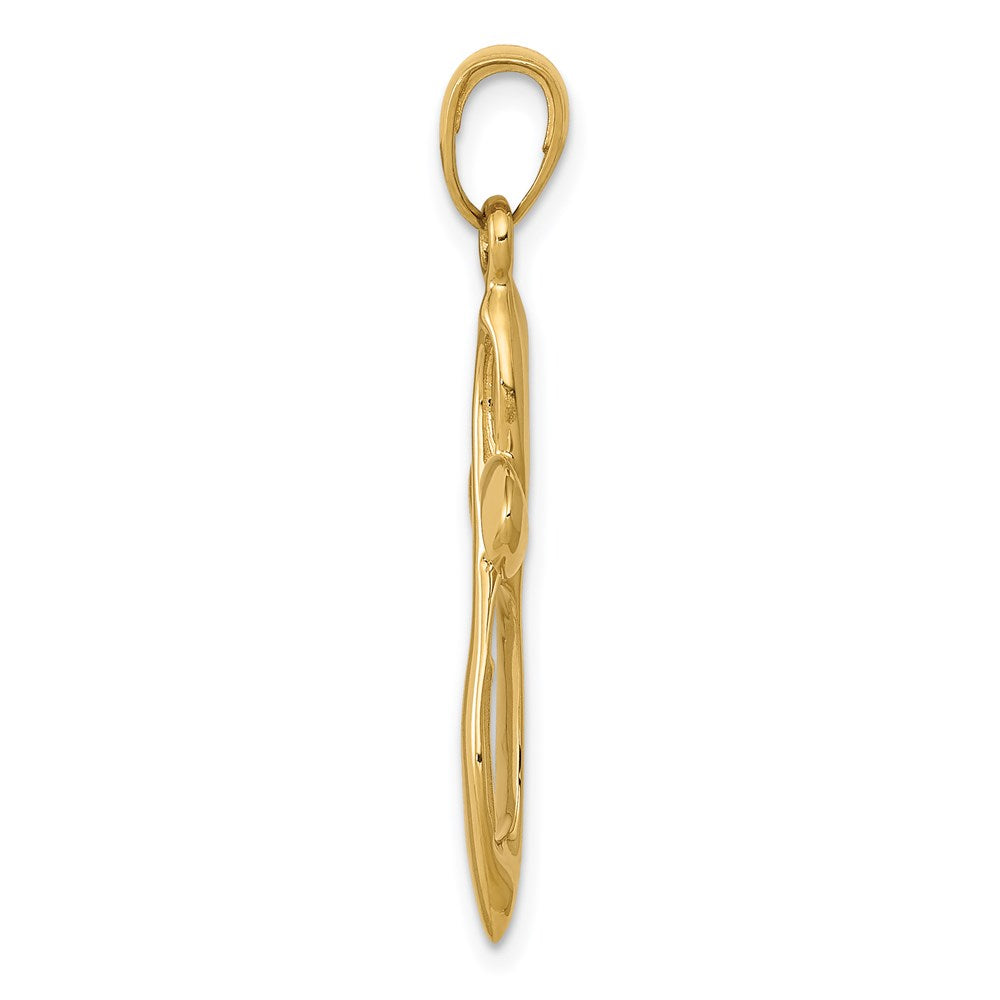 14K Polished w/Satin Figure 8 Cross Pendant