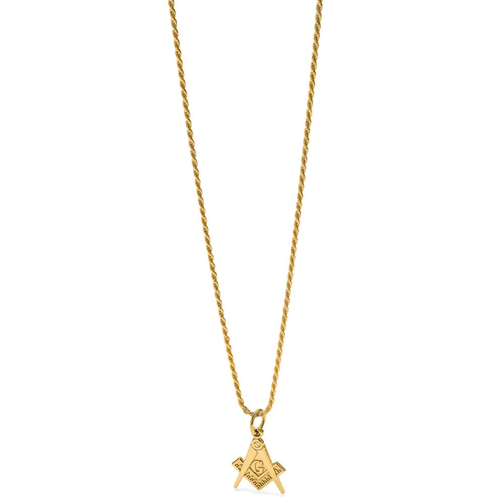 14k Polished and Textured Masonic Symbol Charm