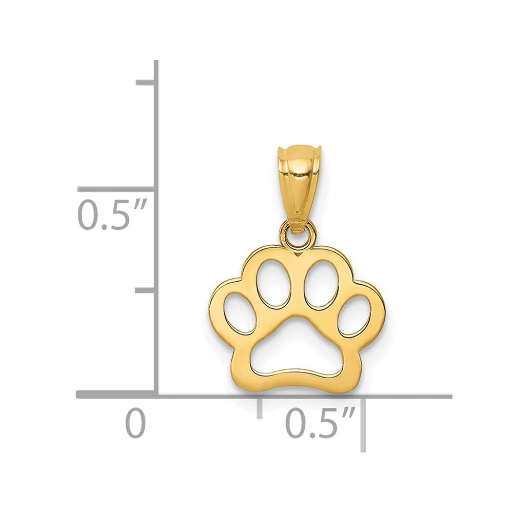 14K Paw Print Pendant