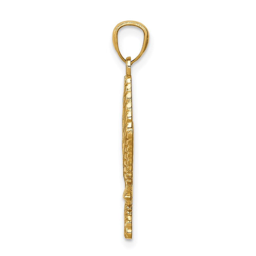 14K Leaf Pendant