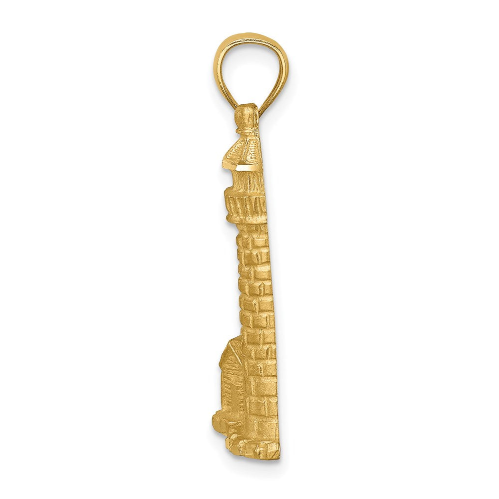 14K Brushed D/C Lighthouse Pendant
