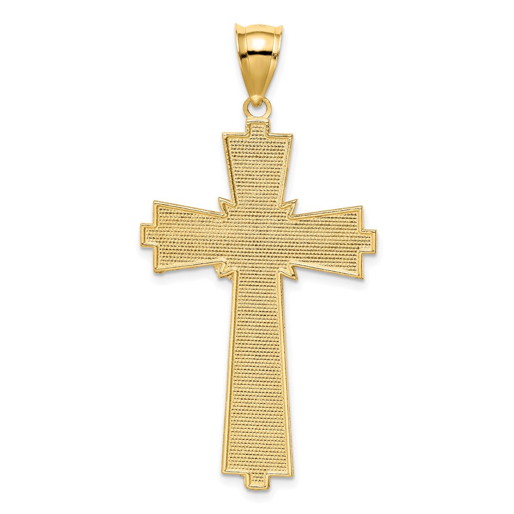 14K Diamond-cut Cross Pendant
