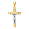 14K Two-tone INRI Crucifix Pendant