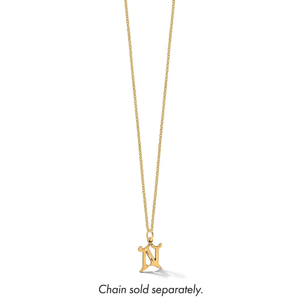 14K Diamond-cut Letter N Initial Charm