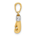 14k and White Rhodium D/C Boxing Glove Pendant