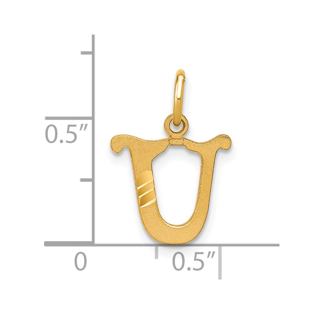 14k Letter U Initial Charm