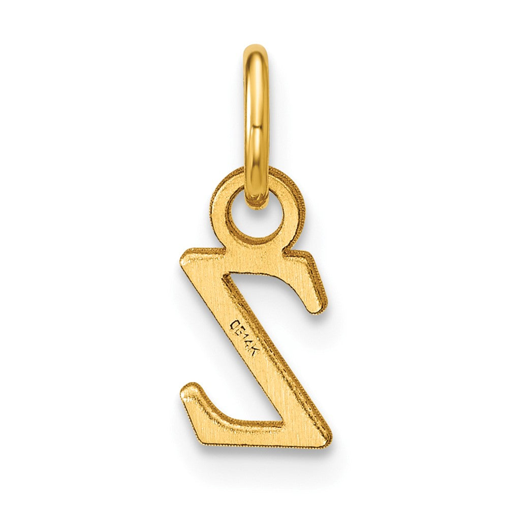 14KY Satin Diamond-cut Letter Z Initial Charm