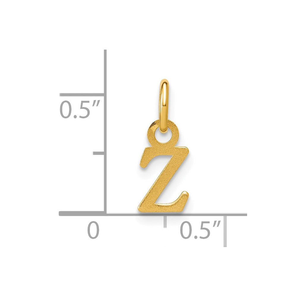 14KY Satin Diamond-cut Letter Z Initial Charm