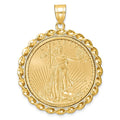 14ky 1/2oz Mounted American Eagle Coin Twisted Wire D/C Bezel Pendant