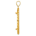 14k Twisted Wire & Diamond-cut 32.7mm Prong Coin Bezel Pendant