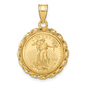 14k Twisted Wire Mounted 1/10oz AM Eagle Prong Coin Bezel Pendant