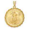14k Twisted Wire Mounted 1/4oz AM Eagle Prong Coin Bezel Pendant