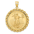 14k Twisted Wire Mounted 1/2oz AM Eagle Prong Coin Bezel Pendant