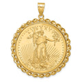 14k Twisted Wire Mounted 1oz AM Eagle Prong Coin Bezel Pendant