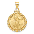 14k Wide Twist Wire Mntd 1/10oz AM Eagle Screw Top Coin Bezel Pendant