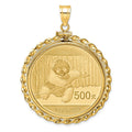 14k Wide Twisted Wire Mounted 1oz Panda Screw Top Coin Bezel Pendant