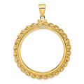 14k Wide Twisted Wire 32.7mm x 3.00mm Screw Top Coin Bezel Pendant