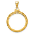 14k Beaded 22.0mm x 1.9mm Screw Top Coin Bezel Pendant