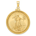 14k Beaded Mounted 1/2oz AM Eagle Screw Top Coin Bezel Pendant