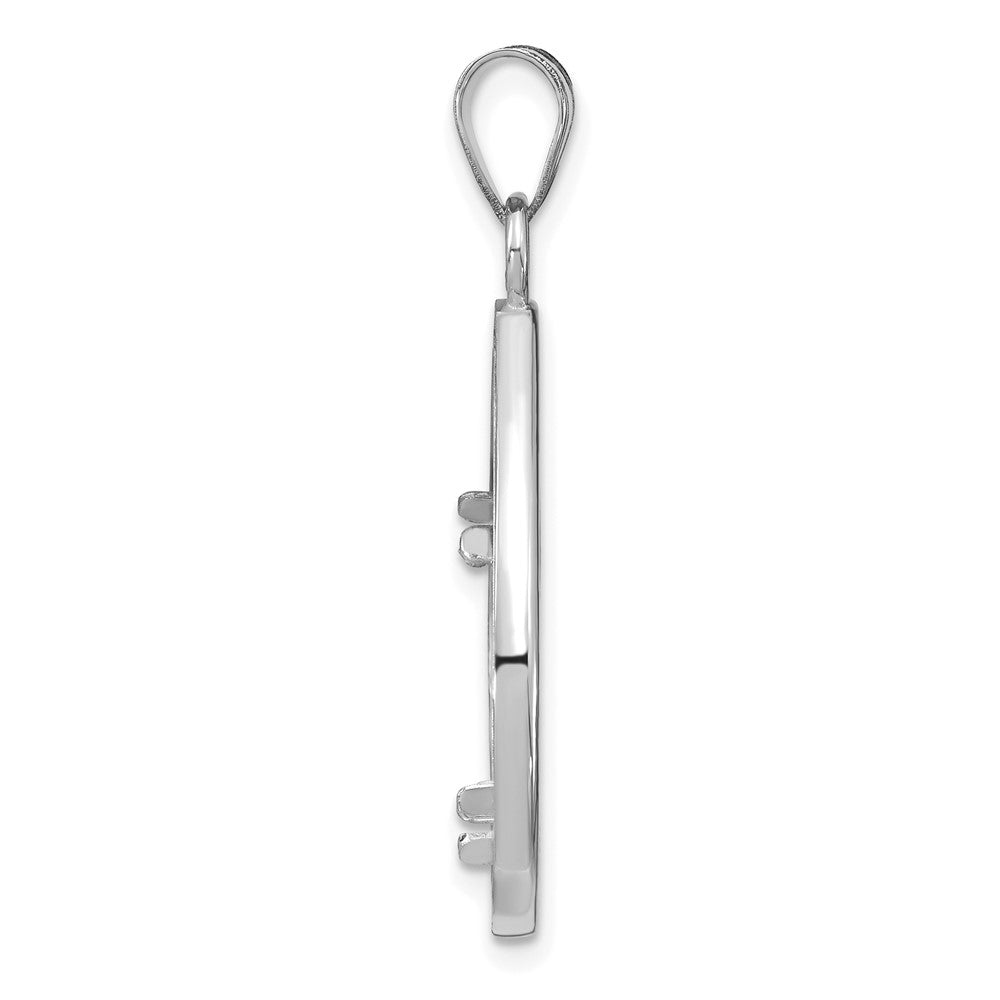 14kw Polished & Diamond-cut Teardrop 16.5mm Prong Coin Bezel Pendant