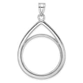 14kw Polished & Diamond-cut Teardrop 27.0mm Prong Coin Bezel Pendant