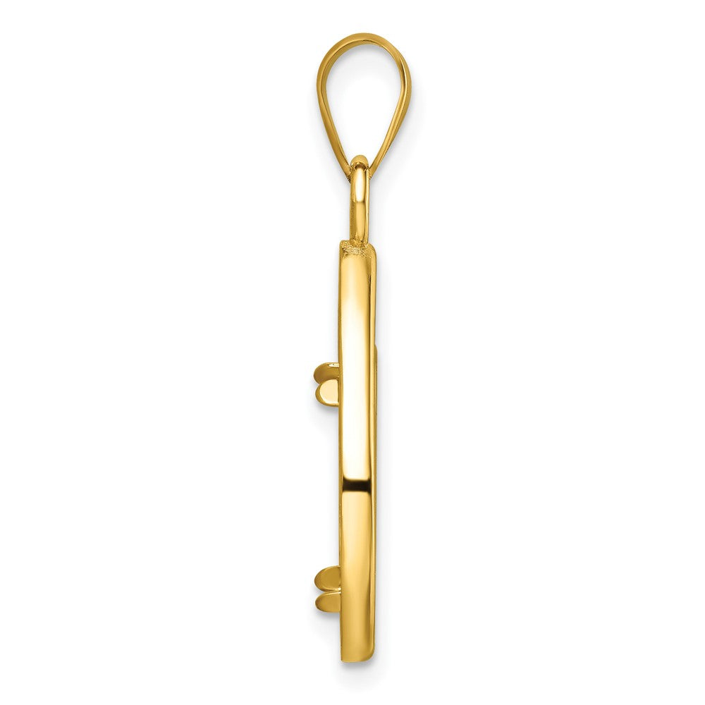14k Polished Lightweight Teardrop 14.0mm Prong Coin Bezel Pendant