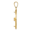 14k Polished & Diamond-cut Fancy Wire 16.5mm Prong Coin Bezel Pendant