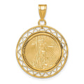 14ky 1/10oz Mounted American Eagle Coin Fancy Wire D/C Bezel Pendant