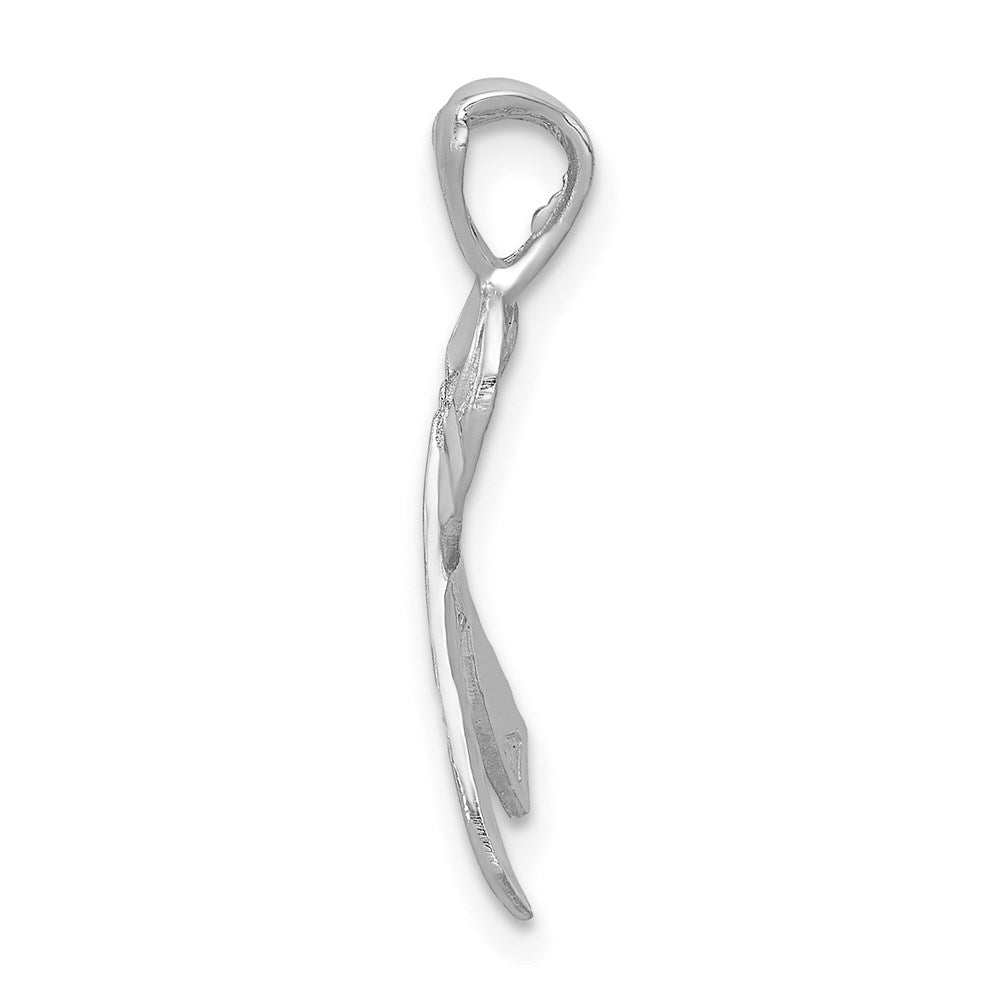 14k White Gold Diamond-cut Awareness Pendant