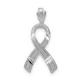 14k White Gold Diamond-cut Awareness Pendant