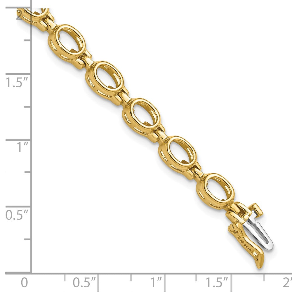 14k Oval Gemstone Rainbow Bracelet Mounting Only