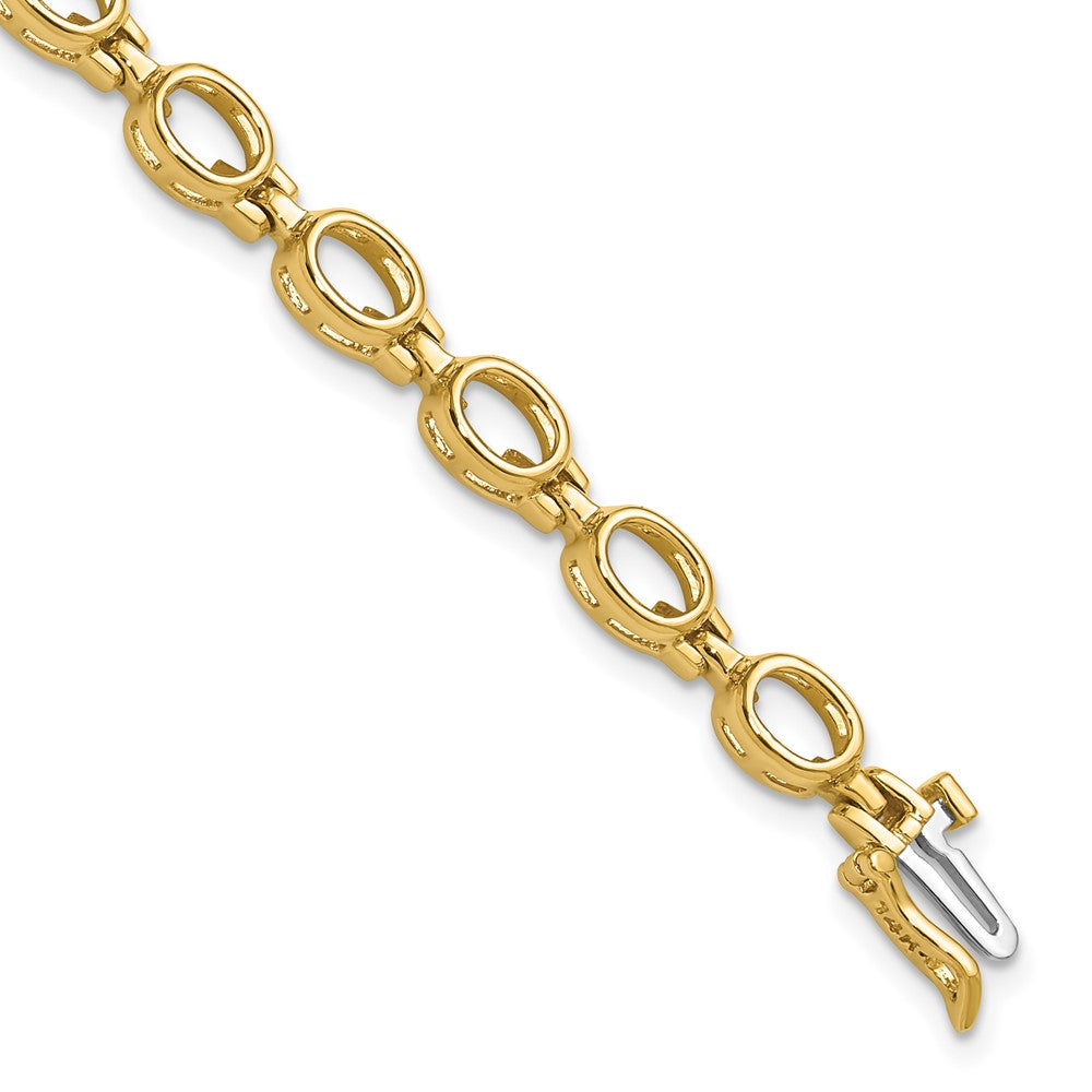 14k Oval Gemstone Rainbow Bracelet Mounting Only
