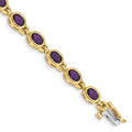 14k Oval Gemstone Amethyst Bracelet