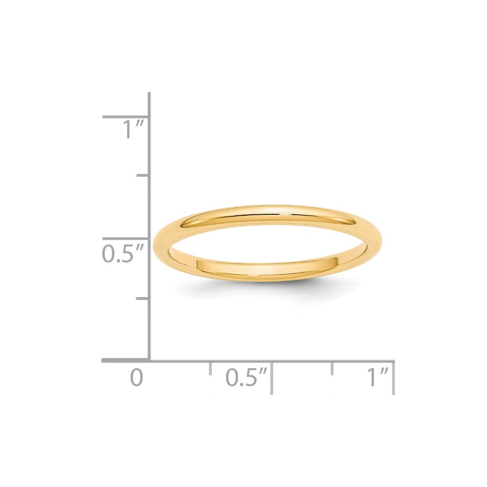 14KY 2mm Standard Comfort Fit Band