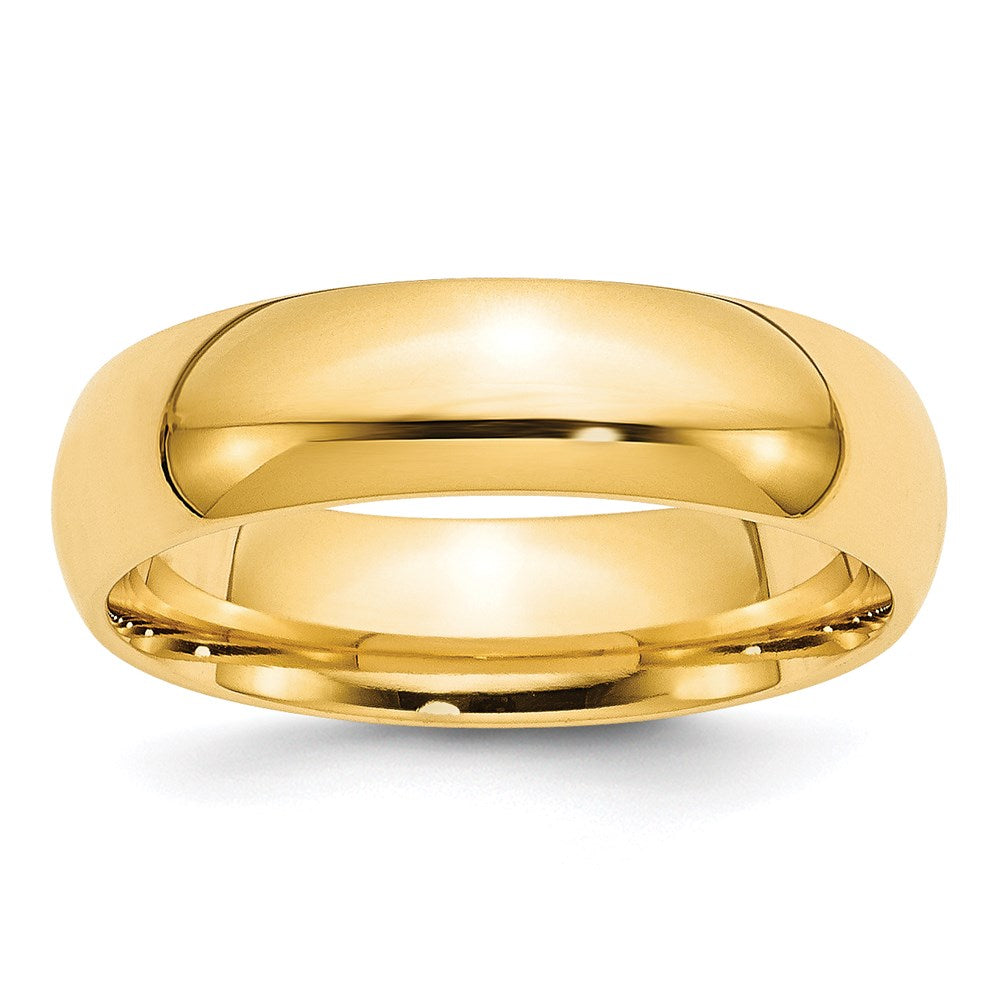 14KY 6mm Standard Comfort Fit Wedding Band