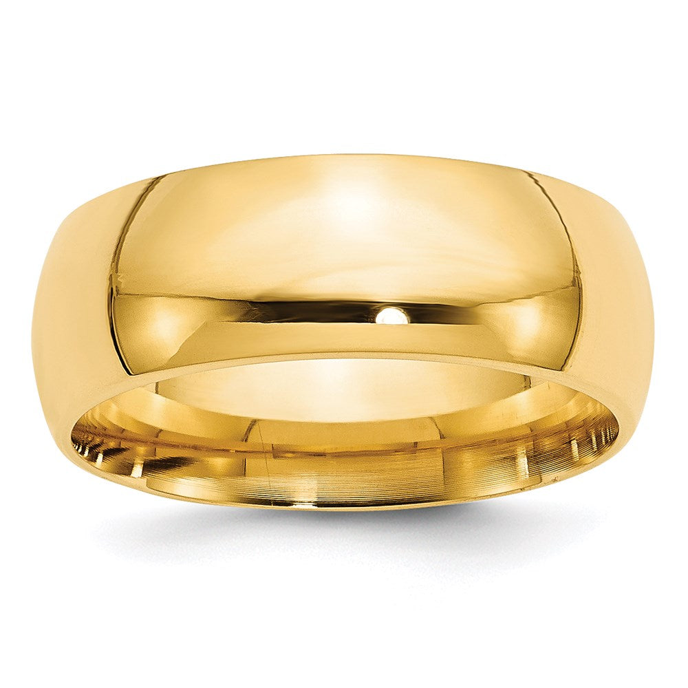14KY 8mm Standard Comfort Fit Wedding Band