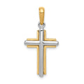 14k Two-tone Cross Pendant