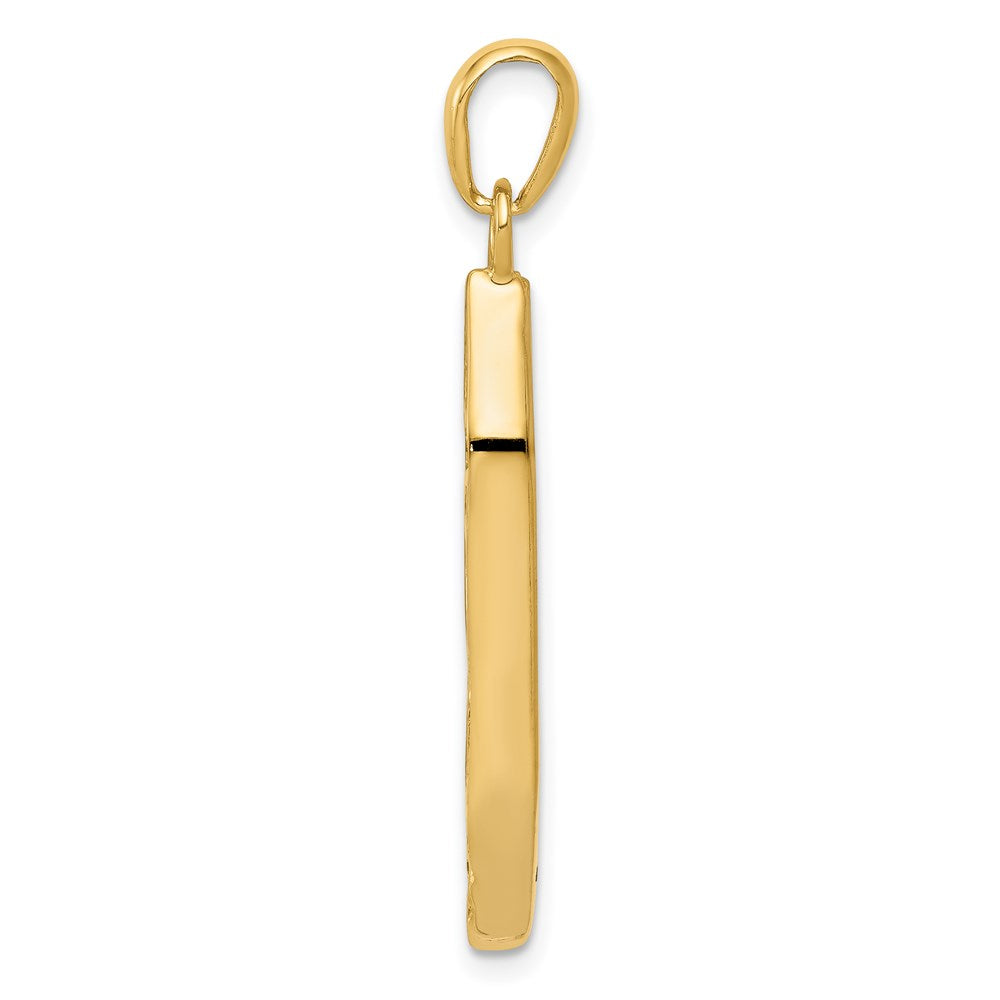 14K w/ White Rhodium Mezuzah W/Shin Charm