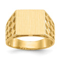 14k 12.5x12.0mm Open Back Mens Signet Ring