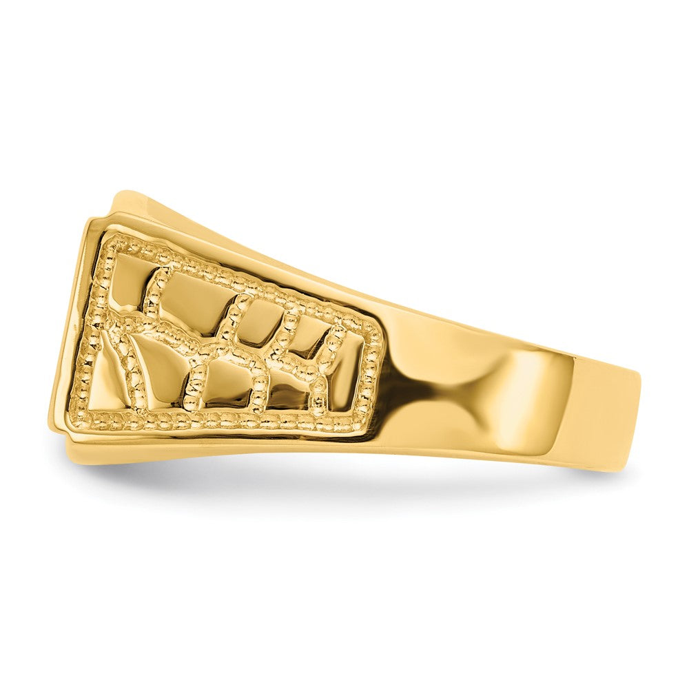 14k 13.0x8.5mm Open Back Mens Signet Ring
