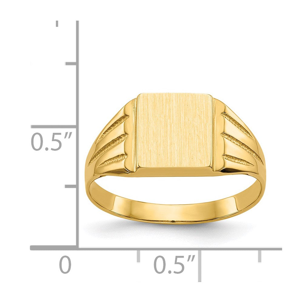14k 9.0x8.0mm Open Back Signet Ring
