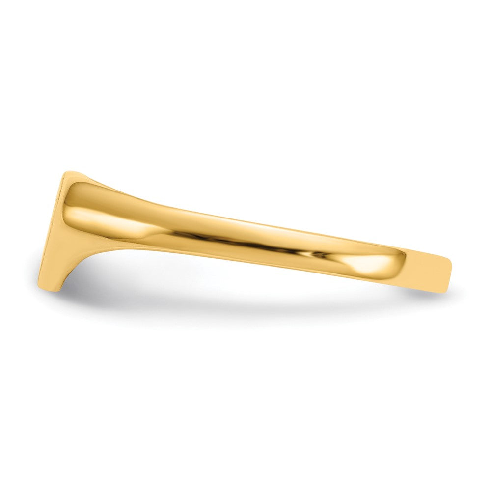 14k 7.5x5.5mm Closed Back Heart Signet Ring