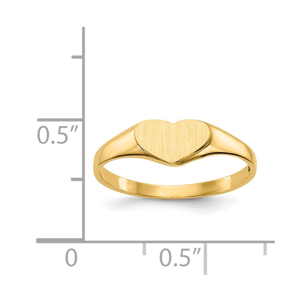 14k 7.5x5.5mm Closed Back Heart Signet Ring