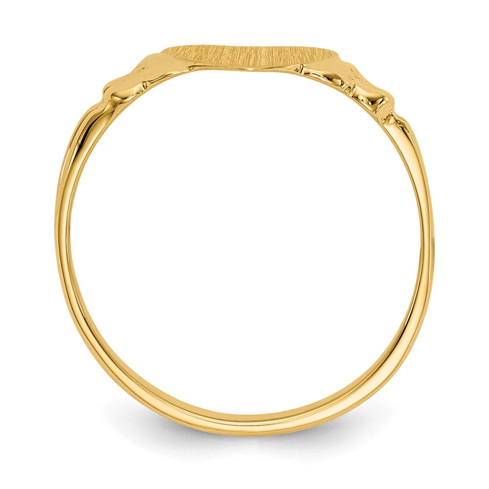 14k 8.0x8.5mm Closed Back Childs Heart Signet Ring