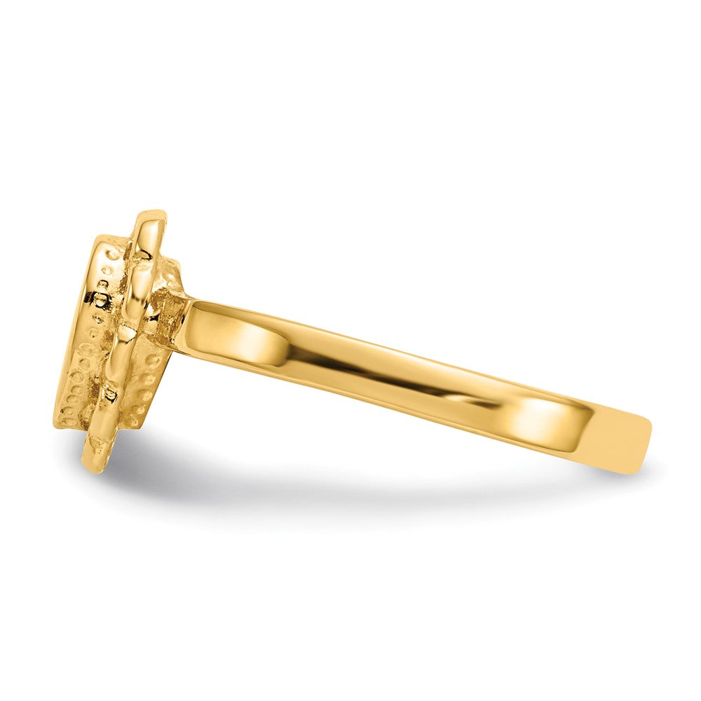 14k 7.0x6.5mm Open Back Heart Signet Ring