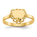 14k 7.0x6.5mm Open Back Heart Signet Ring