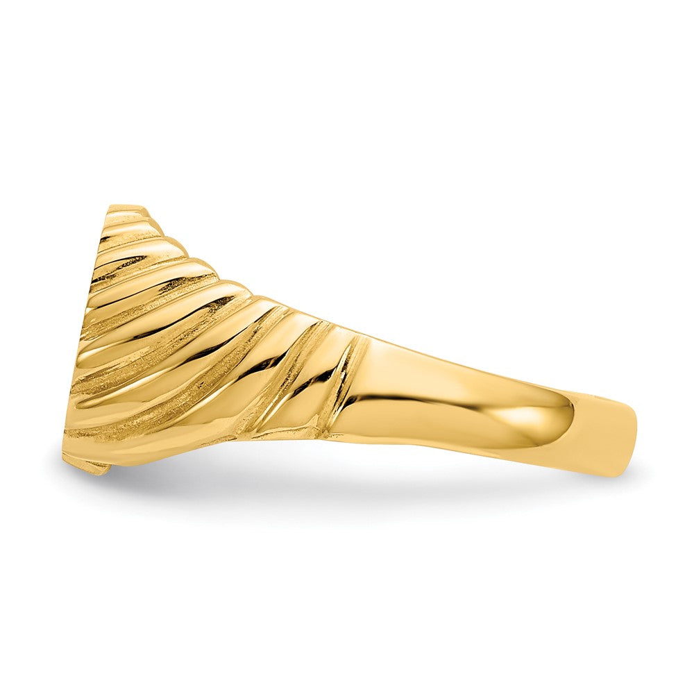 14k 10.0x7.5mm Open Back Signet Ring