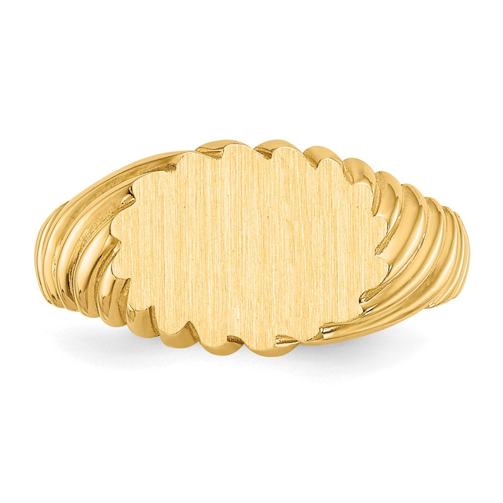 14k 10.0x7.5mm Open Back Signet Ring